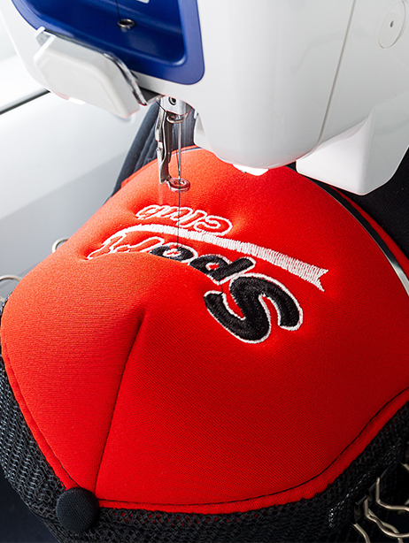 Stitching a custom branded hat